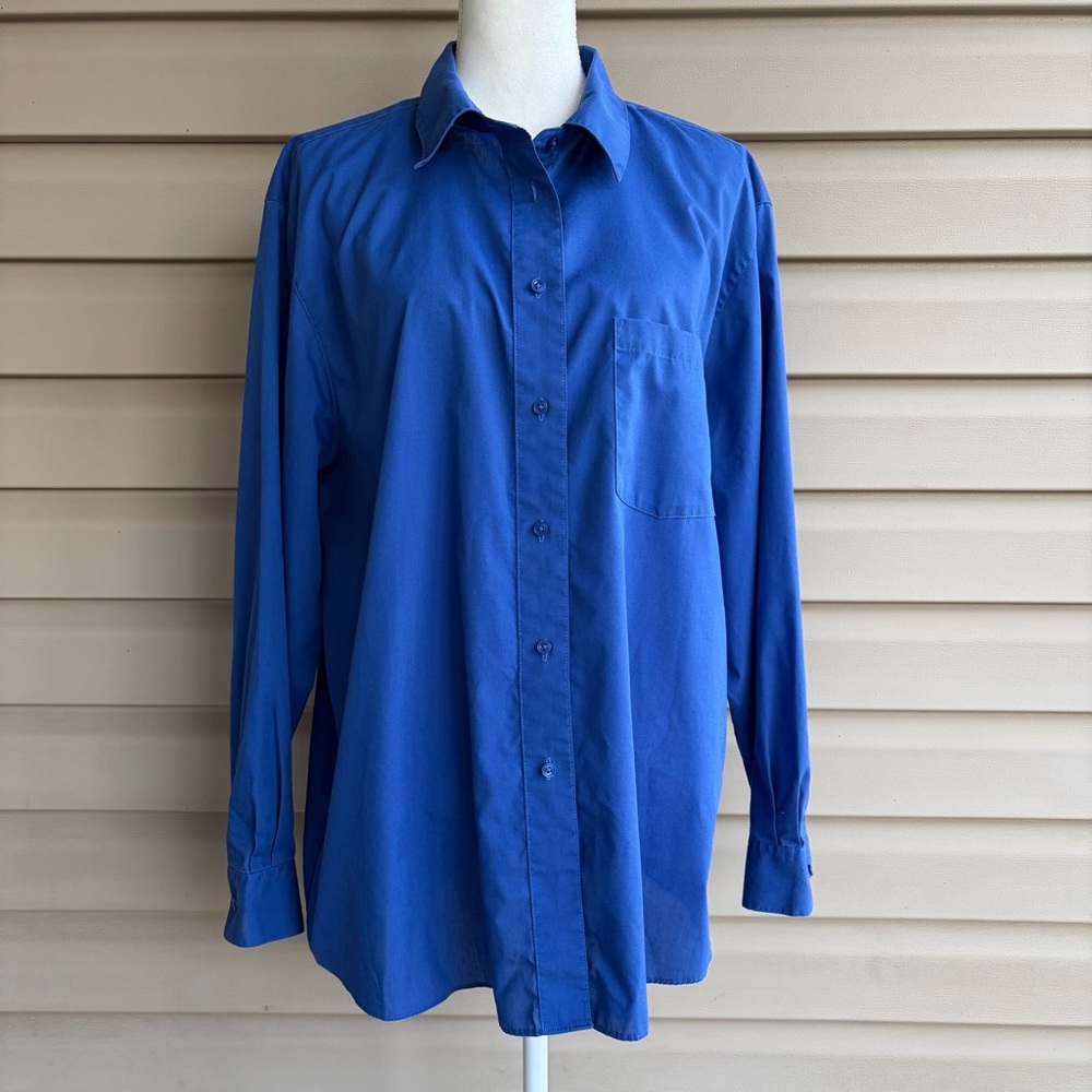 •Foxcroft• Wrinkle-Free Shaped Fit Long Sleeve Blouse - Size 14